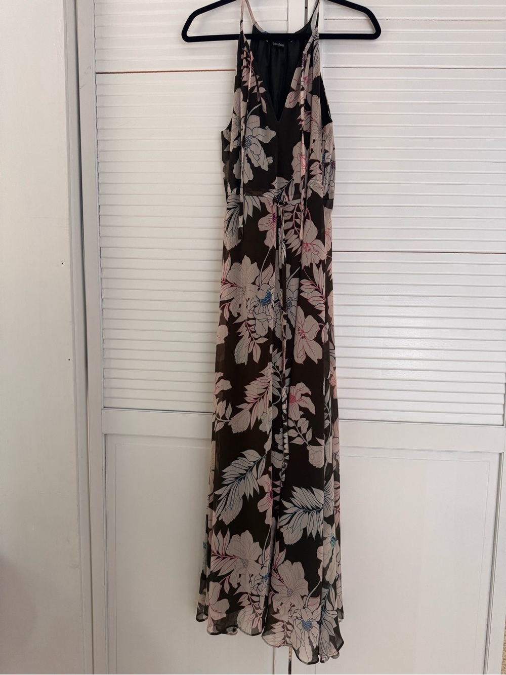Sanctuary Olive and Blush Floral Slip Dress